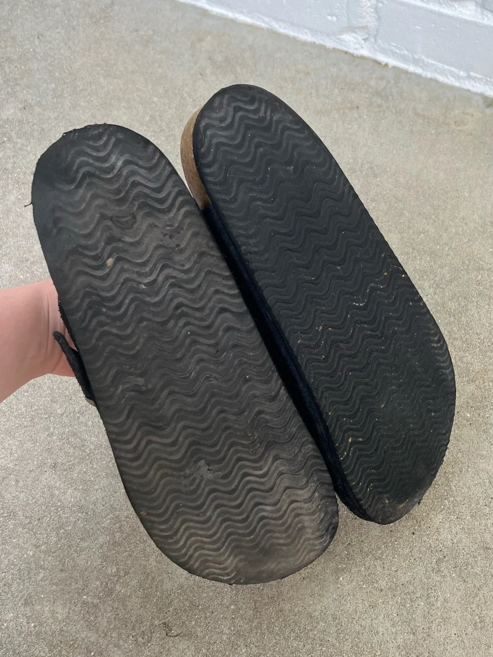 44 Chrome Triple Cross Black Leather Clogs